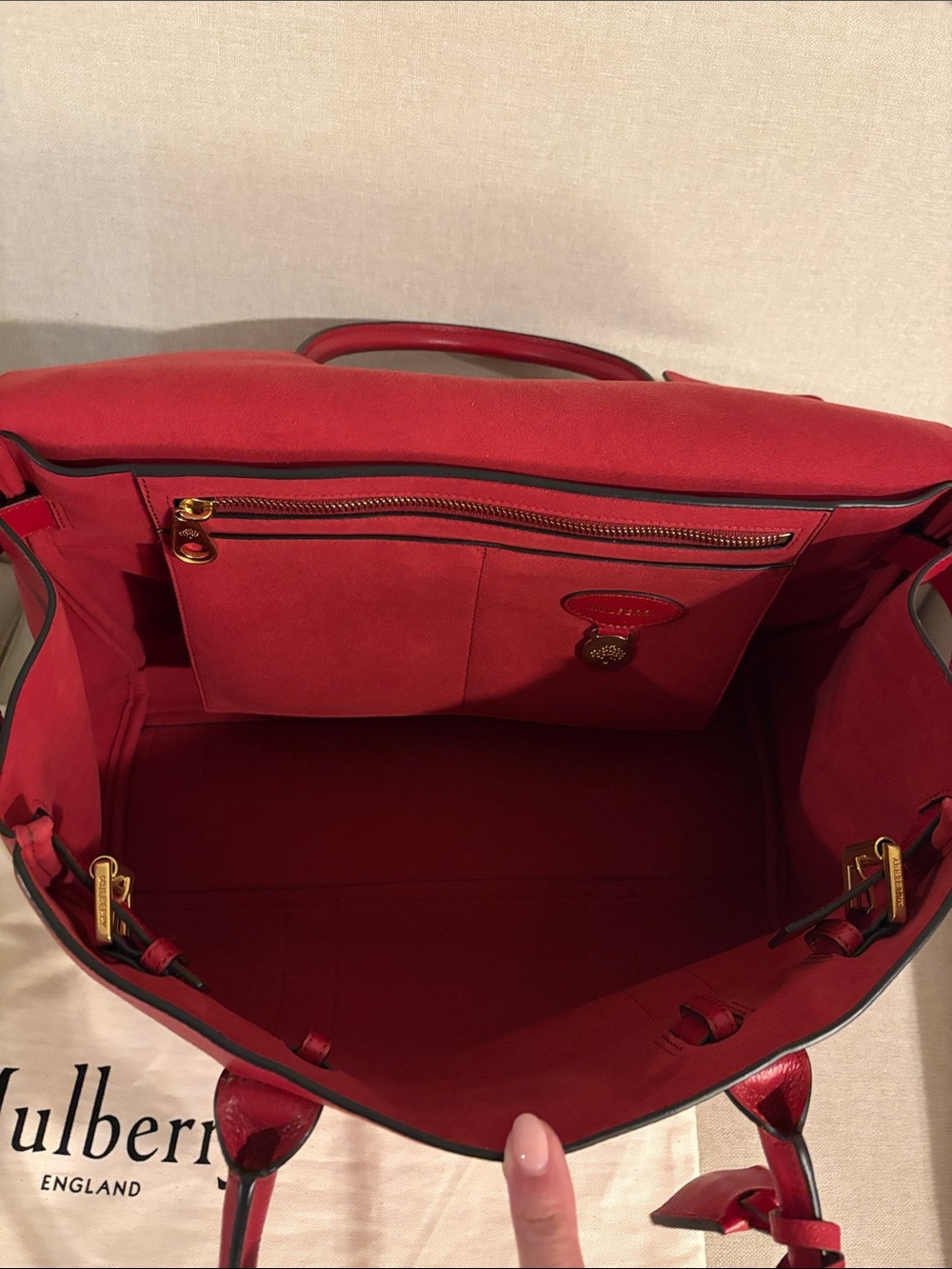 Mulberry Bayswater Scarlet Red - Pristine Condition, 100% Authentic - Picture 8 of 10